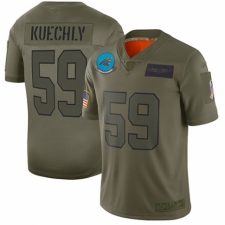 Men's Carolina Panthers #59 Luke Kuechly Limited Camo 2019 Salute to Service Football Jersey