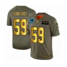 Men's Carolina Panthers #59 Luke Kuechly Limited Olive Gold 2019 Salute to Service Football Jersey