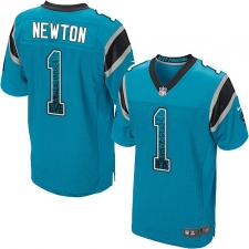 Men's Nike Carolina Panthers #1 Cam Newton Elite Blue Alternate Drift Fashion NFL Jersey