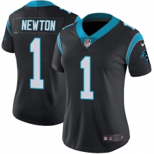 Women's Nike Carolina Panthers #1 Cam Newton Elite Black Team Color NFL Jersey