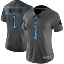 Women's Nike Carolina Panthers #1 Cam Newton Gray Static Vapor Untouchable Limited NFL Jersey