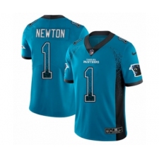 Youth Nike Carolina Panthers #1 Cam Newton Limited Blue Rush Drift Fashion NFL Jersey