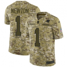 Youth Nike Carolina Panthers #1 Cam Newton Limited Camo 2018 Salute to Service NFL Jersey