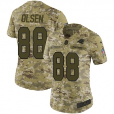 Women's Nike Carolina Panthers #88 Greg Olsen Limited Camo 2018 Salute to Service NFL Jersey