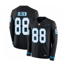Youth Nike Carolina Panthers #88 Greg Olsen Limited Black Therma Long Sleeve NFL Jersey