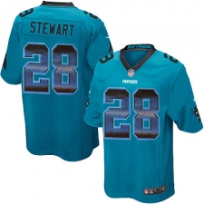 Youth Nike Carolina Panthers #28 Jonathan Stewart Limited Blue Strobe NFL Jersey