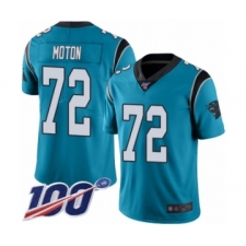 Men's Carolina Panthers #72 Taylor Moton Blue Alternate Vapor Untouchable Limited Player 100th Season Football Jersey