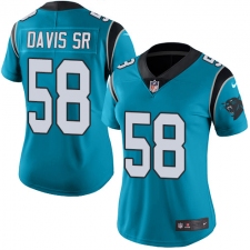 Women's Nike Carolina Panthers #58 Thomas Davis Elite Blue Alternate NFL Jersey