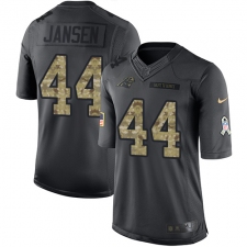 Men's Nike Carolina Panthers #44 J.J. Jansen Limited Black 2016 Salute to Service NFL Jersey