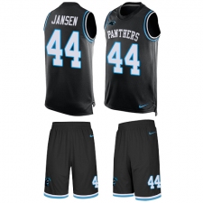 Men's Nike Carolina Panthers #44 J.J. Jansen Limited Black Tank Top Suit NFL Jersey