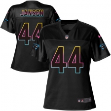Women's Nike Carolina Panthers #44 J.J. Jansen Game Black Fashion NFL Jersey
