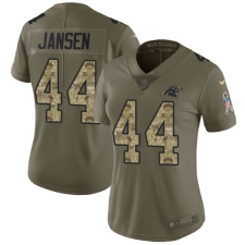 Women's Nike Carolina Panthers #44 J.J. Jansen Limited Olive/Camo 2017 Salute to Service NFL Jersey