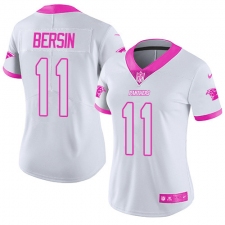 Women's Nike Carolina Panthers #11 Brenton Bersin Limited White/Pink Rush Fashion NFL Jersey
