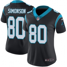 Women's Nike Carolina Panthers #80 Scott Simonson Elite Black Team Color NFL Jersey