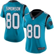 Women's Nike Carolina Panthers #80 Scott Simonson Elite Blue Alternate NFL Jersey