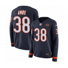 Women's Nike Chicago Bears #38 Adrian Amos Limited Navy Blue Therma Long Sleeve NFL Jersey