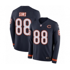 Men's Nike Chicago Bears #88 Dion Sims Limited Navy Blue Therma Long Sleeve NFL Jersey