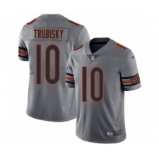 Women's Chicago Bears #10 Mitchell Trubisky Limited Silver Inverted Legend Football Jersey