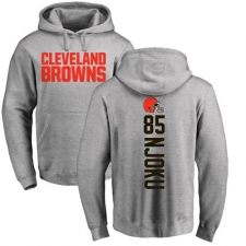NFL Nike Cleveland Browns #85 David Njoku Ash Pullover Hoodie