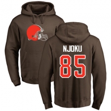NFL Nike Cleveland Browns #85 David Njoku Brown Name & Number Logo Pullover Hoodie