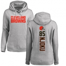 NFL Women's Nike Cleveland Browns #85 David Njoku Ash Pullover Hoodie