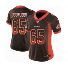 Women's Nike Cleveland Browns #65 Larry Ogunjobi Limited Brown Rush Drift Fashion NFL Jersey