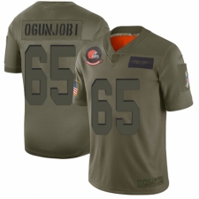 Youth Cleveland Browns #65 Larry Ogunjobi Limited Camo 2019 Salute to Service Football Jersey