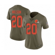 Women's Cleveland Browns #20 Howard Wilson Limited Olive 2017 Salute to Service Football Jersey