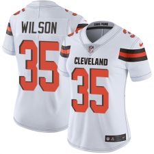 Women's Nike Cleveland Browns #35 Howard Wilson White Vapor Untouchable Limited Player NFL Jersey