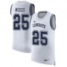 Men's Nike Dallas Cowboys #25 Xavier Woods Limited White Rush Player Name & Number Tank Top NFL Jersey