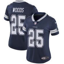 Women's Nike Dallas Cowboys #25 Xavier Woods Elite Navy Blue Team Color NFL Jersey