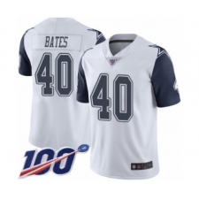 Men's Dallas Cowboys #40 Bill Bates Limited White Rush Vapor Untouchable 100th Season Football Jersey