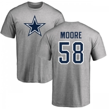 NFL Nike Dallas Cowboys #58 Damontre Moore Ash Name & Number Logo T-Shirt