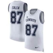 Men's Nike Dallas Cowboys #87 Geoff Swaim Limited White Rush Player Name & Number Tank Top NFL Jersey