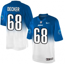 Men's Nike Detroit Lions #68 Taylor Decker Elite Light Blue/White Fadeaway NFL Jersey
