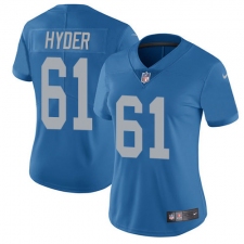 Women's Nike Detroit Lions #61 Kerry Hyder Limited Blue Alternate Vapor Untouchable NFL Jersey