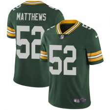 Youth Nike Green Bay Packers #52 Clay Matthews Elite Green Team Color NFL Jersey