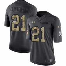 Youth Nike Green Bay Packers #21 Ha Ha Clinton-Dix Limited Black 2016 Salute to Service NFL Jersey