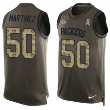 Men's Nike Green Bay Packers #50 Blake Martinez Limited Green Salute to Service Tank Top NFL Jersey
