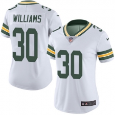 Women's Nike Green Bay Packers #30 Jamaal Williams Elite White NFL Jersey