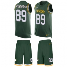 Men's Nike Green Bay Packers #89 Dave Robinson Limited Green Tank Top Suit NFL Jersey