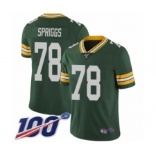 Men's Green Bay Packers #78 Jason Spriggs Green Team Color Vapor Untouchable Limited Player 100th Season Football Jersey