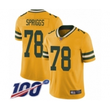 Men's Green Bay Packers #78 Jason Spriggs Limited Gold Rush Vapor Untouchable 100th Season Football Jersey
