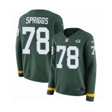 Women's Nike Green Bay Packers #78 Jason Spriggs Limited Green Therma Long Sleeve NFL Jersey