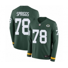 Youth Nike Green Bay Packers #78 Jason Spriggs Limited Green Therma Long Sleeve NFL Jersey