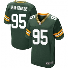 Men's Nike Green Bay Packers #95 Ricky Jean-Francois Elite Green Team Color NFL Jersey