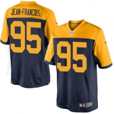 Youth Nike Green Bay Packers #95 Ricky Jean-Francois Elite Navy Blue Alternate NFL Jersey