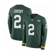 Men's Nike Green Bay Packers #2 Mason Crosby Limited Green Therma Long Sleeve NFL Jersey