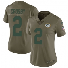 Women's Nike Green Bay Packers #2 Mason Crosby Limited Olive 2017 Salute to Service NFL Jersey