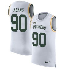 Men's Nike Green Bay Packers #90 Montravius Adams Limited White Rush Player Name & Number Tank Top NFL Jersey